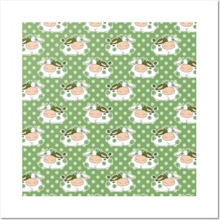 Clover Cow Polk-a-dot Pattern Posters and Art